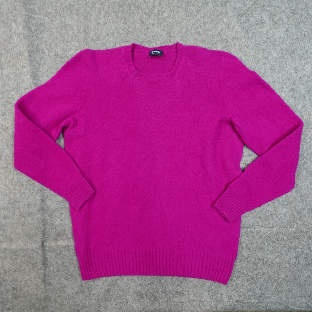 Drumohr Sweater Womens Medium EU 50 Super Geelong Lambswool Italy Pink Crew Neck